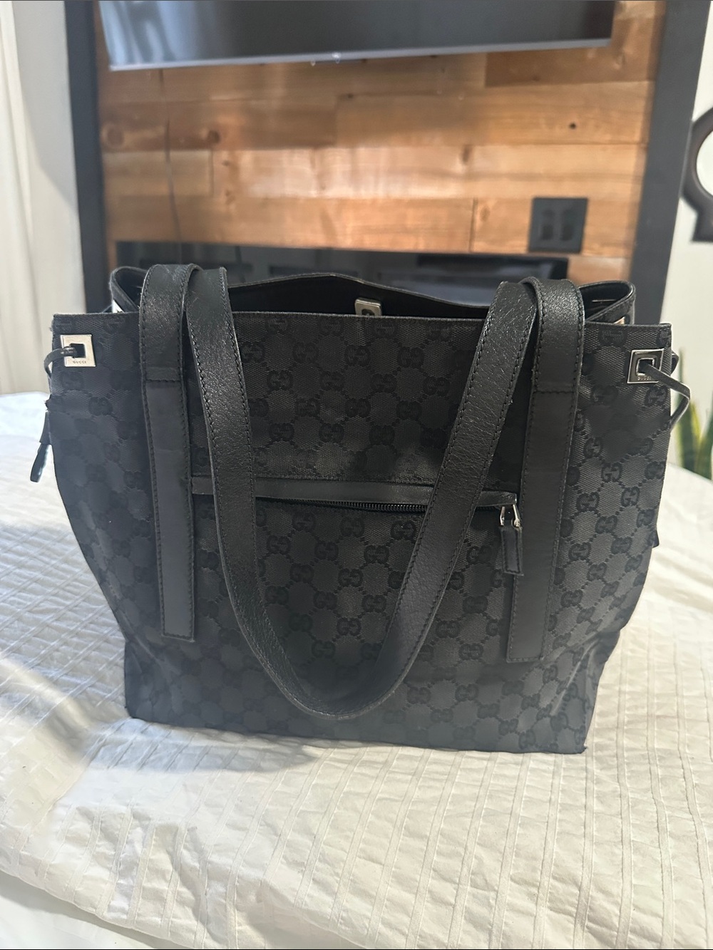 Gucci Black GG Large Tote